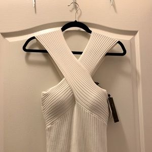 BCBG Max Azria Cross-band Ribbed Top